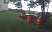 Pooping on the front lawn