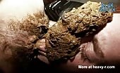 Blonde gets a lot of turd on her face