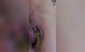 Amazing hot ass lady shitting closeup 