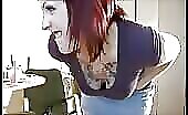 Redhead babe farting 