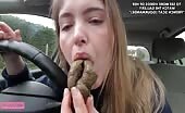 Shit eating in car outdoor