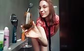 Teen shitting in the shower